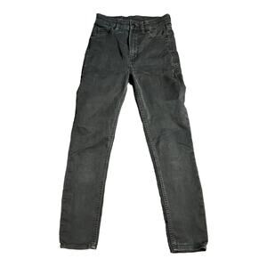 Oki by Monki Jeans 25 Black stretch Denim Jeggings Basic Goth EMo punk Biker